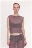 Топ удлиненный Feminine Club мокко WW620016 - фото 311