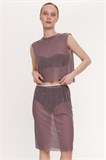 Топ удлиненный Feminine Club мокко WW620016 - фото 387