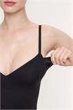 Боди с тонкой чашкой, вкладышами и бретелями Lisse черный WU170031-1 - фото 685